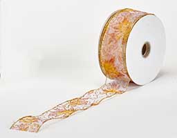 Autumn Organza Wired Ribbon 2.5" Wide, 50 Yards