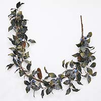 60" Icy Blueberry and Leaves Garland