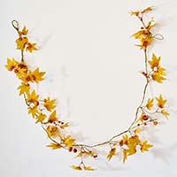 60" Artificial Fall Maple Leaf Berry Garland