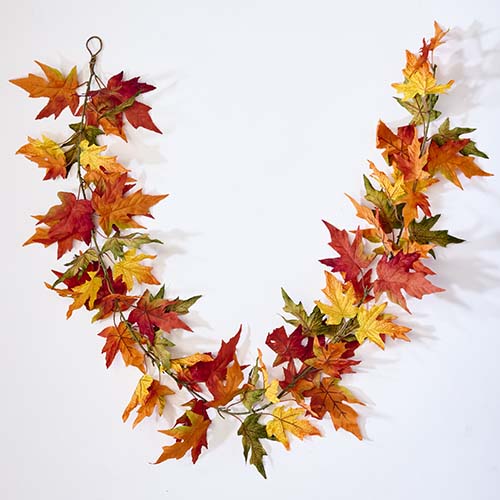 63" Artificial Fall Maple Leaf Garland