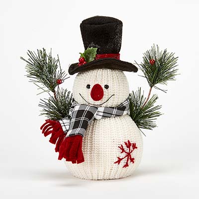 9" Christmas Snowman W/ Hat