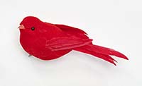 3" Red Feathered Bird w/ Clip
