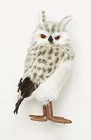 14" Standing Spotted Snow Owl