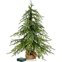 24" Tabletop Christmas Artificial Pine Tree With Led Lights