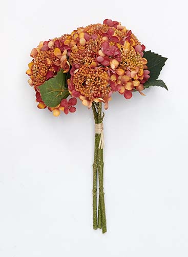 13" Hydrangea Bouquet, Orange
