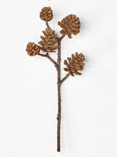 10" Faux Pine Cone x 5 Pick