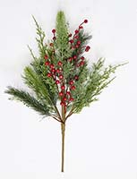 23" Pine and Red Berry Bush