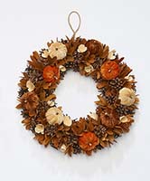 18" Pumpkin Cone Curl Wreath 
