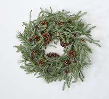 22" Hemlock And Pine Cone Wreath 