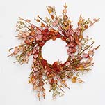 15" Fall Leaves and Pips Wreath