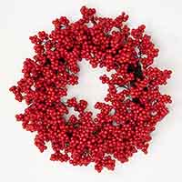 16" Red Berry Wreath on Natural Twig Base