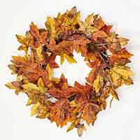 22" Fall Maple Leaves Wreath on Natural Twig Base