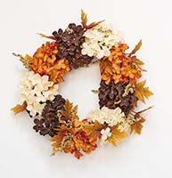 20" Fall Hydrangea Wreath on Natural Twig Base