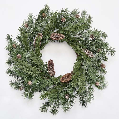 24" Pine & Pine Cone Wreath